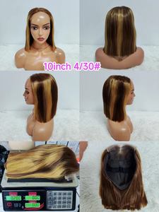 Perruques sans colle Letsfly, fermeture en dentelle 5x5, perruques lisses et droites, bob, 350%, 10-14 pouces, vente en gros, prêtes à porter, extensions de cheveux 100% humains - Product Image 4