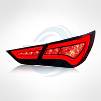 Feux arrière à LED Hyundai Sonata 2015, ensemble de feux de freinage et de position modifiés, avec feux jaunes, lentille rouge transparente