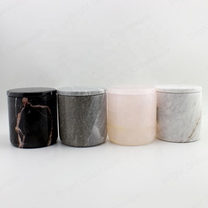 Portacandele in onice di cristallo naturale all'ingrosso lanterne e barattoli di candela vaso di candela in marmo profumato per aromaterapia in pietra con coperchio - Product Image 3