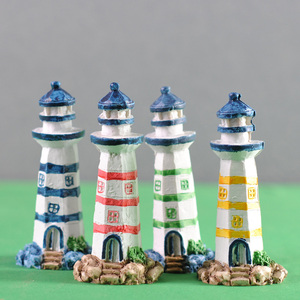 Nautical Ocean Style <strong>Lighthouse</strong> Sculpture Resin Craft Tabletop <strong>Ornament</strong> for Home Living Room Knick-Knack Decoration - Product Image 3