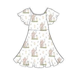 Abito Girevole in Fibra di Bambù con Maniche a Volant <span class=keywords><strong>per</strong></span> <span class=keywords><strong>Bambine</strong></span> <span class=keywords><strong>per</strong></span> il 4 Luglio Senza Giorno dell'Indipendenza - Product Image 6