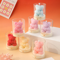 Bougie parfumée en cire de soja en forme d'ours romantique pour la Saint-Valentin, en pot de verre, décoration d'intérieur, souvenirs, cadeau, bougies d'aromathérapie, vente en gros