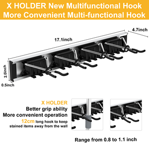 G012 porta scopa Custom 6 posizioni rimovibile <span class=keywords><strong>da</strong></span> giardino a parete porta attrezzi <span class=keywords><strong>da</strong></span> giardino porta scopa - Product Image 4