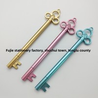 Stylo signature rétro créatif à base d'eau, stylo gel en forme de clé, mignon pour l'apprentissage, le bureau, largeur d'écriture de 0,5 mm, article cadeau en plastique