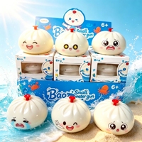 Jouet Squishy en forme de Boulette Vapeur, Pistolet à Eau, Boîte Mystère, Jouet Anti-Stress Sensoriel à Presser, Cadeau de Fête pour Enfants