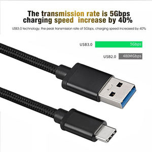 สายชาร์จ USB3.0 A to Type-C คุณภาพสูง ราคาประหยัด สีดำ สายถักไนลอน ชาร์จเร็ว - Product Image 5