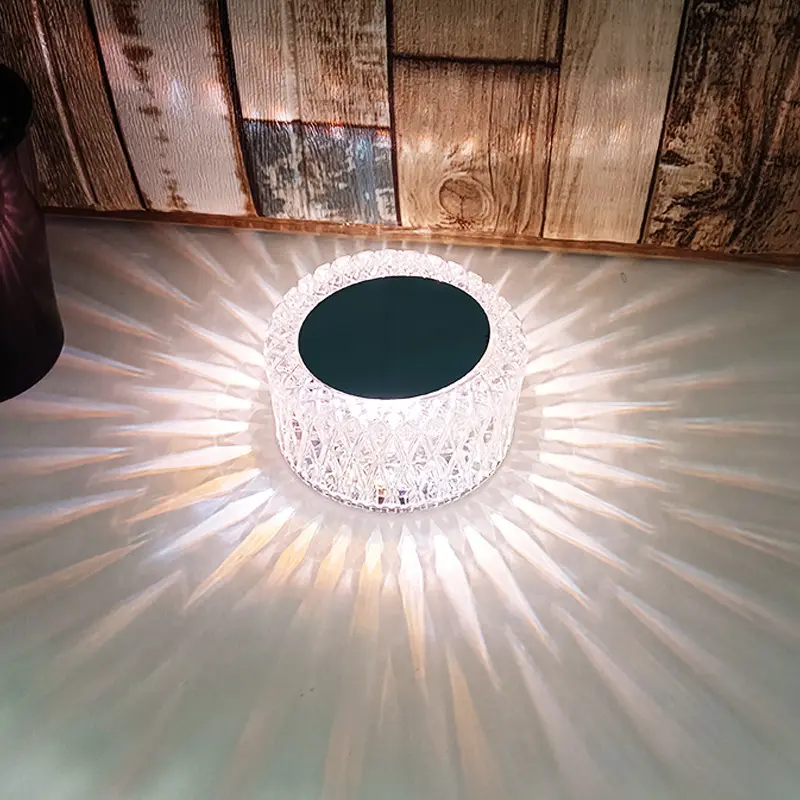 RC RGB Rechargeable Touch Dimmer LED Rose Crystal Table Night Lamp For Home Decor Gift Party Holiday Wedding Christmas Ambient
