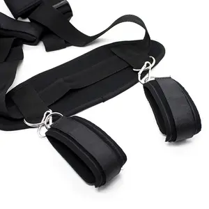 Cinturón de bondage negro con tirantes, arnés de bondage, collar de cuello dbsm