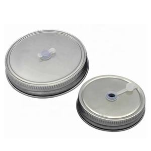 Gümüş 304 paslanmaz çelik cam turşu kavanozu kapak, 70mm vidalı kapak, silikon contalar ile cam turşu kavanozu depolama konserve kapak kapakları - Product Image 6