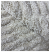 Plaid en fausse fourrure de lapin double face, plissé, luxueux, doux, réversible, lesté, effet vison, 60 x 72 pouces, blanc