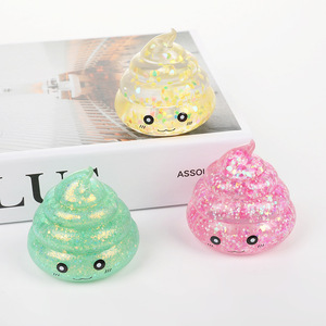 Nouveautés H89 : Bonbons en caoutchouc thermoplastique anti-stress en forme de caca, avec <span class=keywords><strong>paillettes</strong></span> dorées, effet squishy - Product Image 5