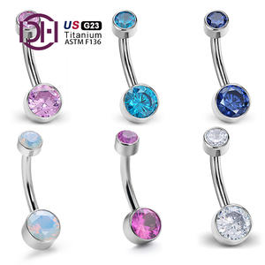 DFARS Compliant US Importações de Materiais G23 Titanium Alloy Navel Ring Espelho Polimento Umbigo Nail Piercing para Umbigo Nariz Orelhas - Product Image 1