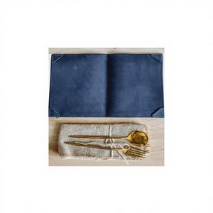 Porte-menu pliable élégant et luxueux en cuir véritable, durable, avec protection pour restaurant, café, hôtel, couverture de menu LMC-0183 - Product Image 1