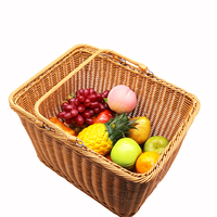 Ecologisch verantwoorde, goedkope, draagbare, multifunctionele, handgeweven, waterdichte hangende opbergmand van rotan voor groenten en fruit (van plastic)