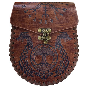 Ceinture de cosplay viking Renaissance, pochette de ceinture, protège-bras, accessoires de costume de <span class=keywords><strong>pirate</strong></span> médiéval, sac de taille brun noir, accessoires de costume - Product Image 2