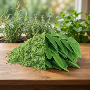 Poudre de feuilles de Moringa de qualité alimentaire, extrait naturel de plantes, superaliment pur, poudre séchée par pulvérisation pour l'alimentation, culture artificielle - Product Image 1