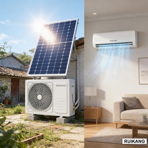 Aire Acondicionado Solar Híbrido RUIKANG de 12000 BTU, Larga Vida Útil, Aire Acondicionado Solar Confiable para Compradores, Aire Acondicionado de 12000 BTU Alimentado por Energía Solar - Product Image 4