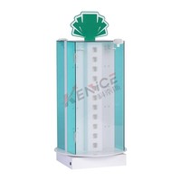 Présentoir d'accessoires de téléphone portable en acrylique rotatif avec lumière LED et serrure Vitrine de câble USB en acrylique durable
