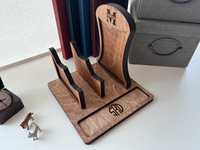 Support pour casque et manette en bois personnalisé JUNJI, organisateur unique en bois pour manette PS5, cadeau pour homme