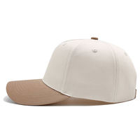 Groothandel Lege Op Maat Geborduurde Logo Bulk 5-Panel Tweekleurige Gebogen Klep Trucker Pet Baseball Cap Gestreept 100% Katoen Unisex