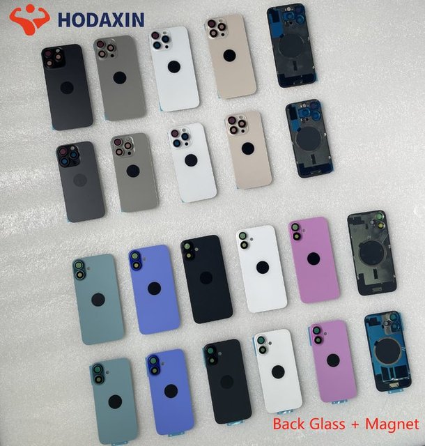 Rear Door Housing Cover OEM Repair Parts Replacement Back Glass Panel Magnetic Wireless Ring Housing for iphone Parts Repair