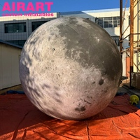 3M de diamètre Taille personnalisée Lune gonflable Boîte de nuit Décoration de toit Décoration gonflable Lune avec lumière LED Ballon de lune
