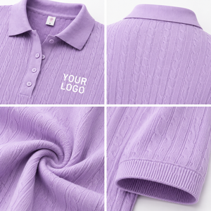 Chemises polo en tricot torsadé pour femmes, douces, respirantes, à manches courtes, pour le golf, fournisseur OEM ODM, étiquette privée, usine - Product Image 3