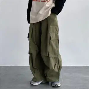 Японские повседневные уличные брюки в стиле Харадзюку, женские широкие брюки в стиле хип-хоп с карманами, свободные негабаритные брюки-карго