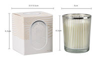 Bougie en cire de soja parfumée au jasmin et au marigot de luxe avec effet de projection, pots en verre argenté réutilisables et logo personnalisé, décoration d'intérieur