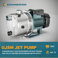 Pompe à jet agricole GRANDFAR 0.8HP 600W 3m³/h de haute qualité OEM, en acier inoxydable, électrique