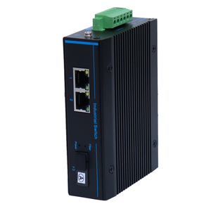 ตัวแปลงสัญญาณอีเธอร์เน็ต SFP เป็น RJ45 สำหรับอุตสาหกรรม ขายดี 10/100Mbps 2 พอร์ตเครือข่าย 1 SFP ติดตั้งบนราง DIN รองรับ POE ตัวรับส่งสัญญาณไฟเบอร์ - Product Image 1