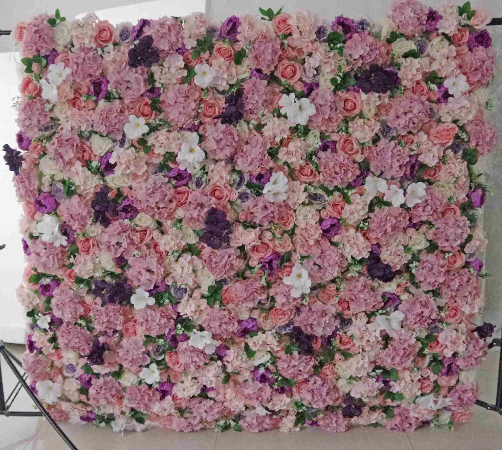 Fondo decorativo para fiesta de boda y <span class=keywords><strong>Baby</strong></span> <span class=keywords><strong>Shower</strong></span>, tela Floral Rosa 3D, paneles artificiales, pared de <span class=keywords><strong>flores</strong></span>
