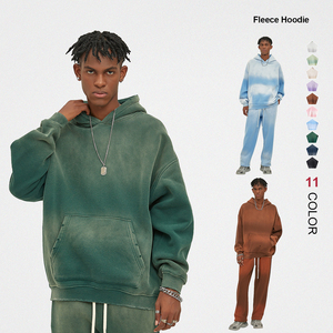 Venta al por mayor 360 Gsm Sudaderas con capucha en blanco Hombres Sudaderas con capucha desgastadas pesadas Sudadera con capucha vintage de gran tamaño - Product Image 1