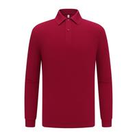 Polo à manches longues en coton 220G, couleur unie, col rabattu, broderie personnalisée avec logo OEM, prix d'usine