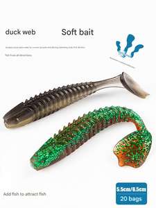 Leurre souple en TPE côtelé de 5,5 cm et 6,5 cm, 1 pièce, avec arôme, pour la pêche au poisson-chat et au saumon, vente en gros directe d'usine - Product Image 1