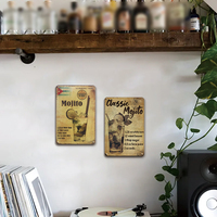 Letrero Metálico de Pared con Receta de Cóctel Cuba Mojito, Decoración para el Hogar, Bar, Pub, Cocina