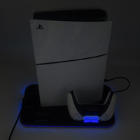 Station de charge multifonctionnelle pour PS5 Slim avec ventilateur de refroidissement et éclairage RGB, fournie par l'usine