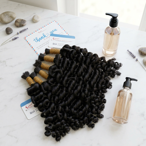 ผมแท้ 100% แบบดัดลอนด้วยไอน้ำ  แบบเป็นมัด  สีธรรมชาติ  ขายส่งจากผู้ผลิต - Product Image 1
