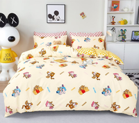 Tissu imprimé de dessins animés en stock 100% tissu uni satiné en coton pour enfants en gros bon marché