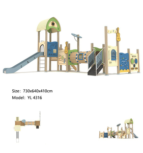 Grand toboggan extérieur, équipement d'amusement pour enfants, ensemble de <span class=keywords><strong>jeux</strong></span> HPL avec structure d'escalade et <span class=keywords><strong>jeux</strong></span> pour la communauté ou la maternelle - Product Image 2