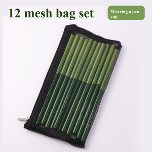 Juego de 12 pinceles para decoración de uñas con mango de madera verde, pinceles de nailon para gel UV, tallado, pintura, manicura DIY - Product Image 6