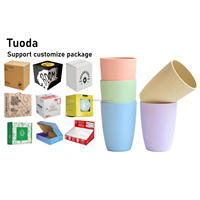 Tasses en plastique incassables en verre à boire 12 oz tasses à café en paille de blé tasses tasse à thé réutilisable
