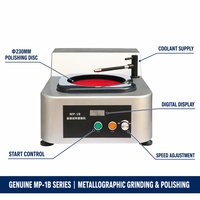 Polisseuse Métallographique MP-1B à Disque Unique, Vitesse Variable 50-1000 tr/min, 750W, Machine de Polissage et de Meulage pour Usage en Laboratoire, Préparation d'Échantillons