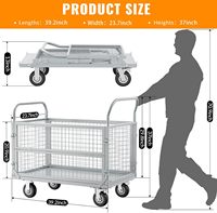 Chariot roulant multifonctionnel moderne en fer robuste à un seul niveau, capacité de 2500 lb, plateforme de rangement pour ustensiles de cuisine (baguettes/cuillères)