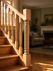 Poteau de balustre, main courante, tige de balustre, balustre et garde-corps en bois massif pour escalier traditionnel - Fournisseur - Product Image 4
