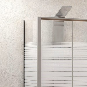 Mampara de Ducha Moderna Kamalu K410NS de Tres Lados, 90x100x90, Deslizante, Sin Marco, Vidrio Serigrafiado de 8 mm, Aluminio para Baño - Product Image 4