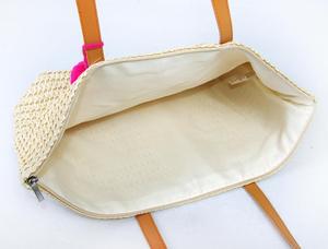 Bolso de Mano de <span class=keywords><strong>Rafia</strong></span> Personalizado de Fábrica con Logotipo, Bolso de Hombro de <span class=keywords><strong>Rafia</strong></span>, Bolso de Playa de Paja de Papel con Asa de PU - Product Image 6