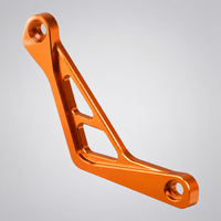 Support de repose-pieds de moto en alliage d'aluminium 6061 anodisé orange, usiné avec précision sur CNC 4 axes, anodisation sur commande