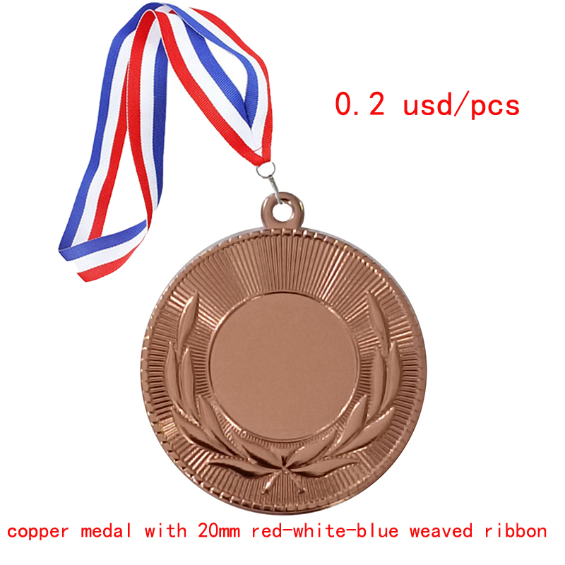 Copper with 20mm red-white-blue ribbon