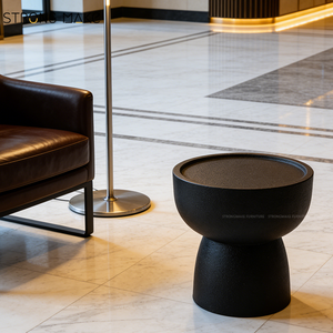 <span class=keywords><strong>Mesa</strong></span> auxiliar central de fibra de vidrio blanca de estilo de lujo moderno nórdico, muebles de salón, juego de <span class=keywords><strong>mesa</strong></span> de centro <span class=keywords><strong>redonda</strong></span> para sala de estar - Product Image 3